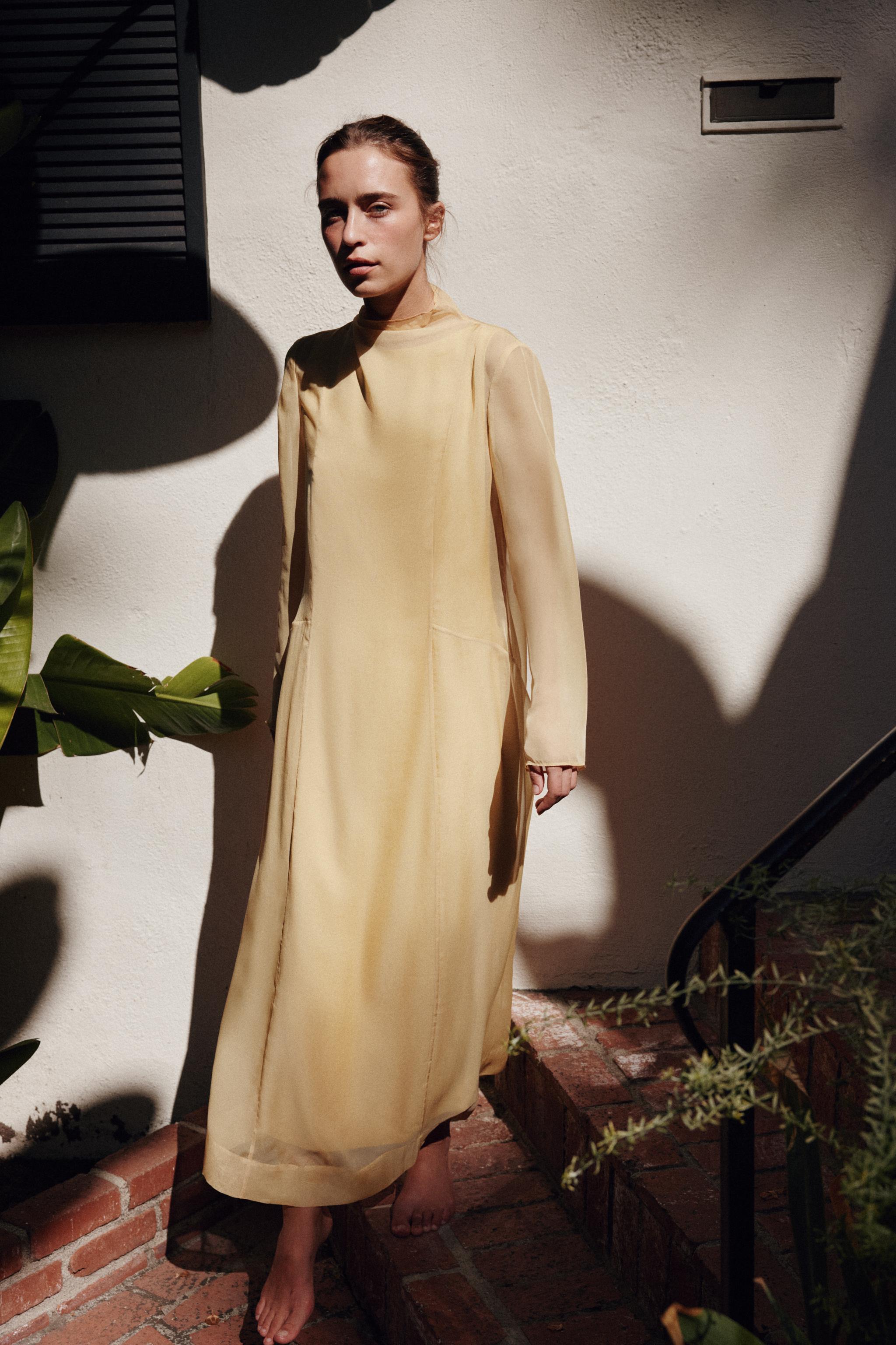 Длинное платье из органзы — ZARA