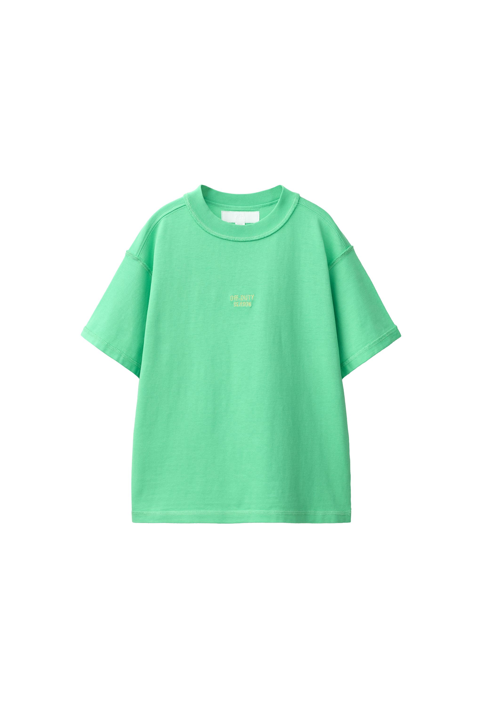 Футболка плотной вязки с вышитым слоганом — ZARA