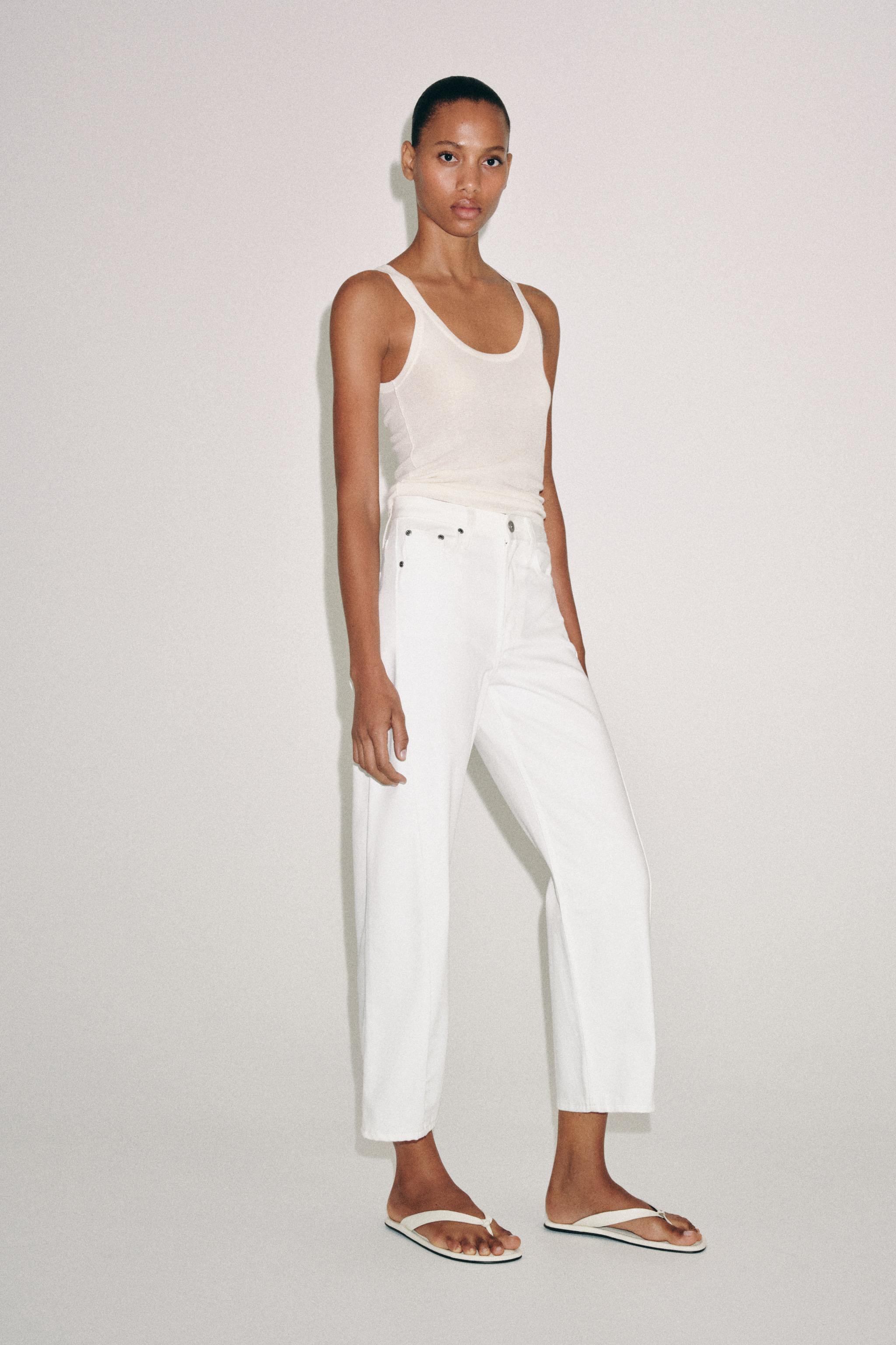 Джинсы ZW COLLECTION свободного кроя со средней посадкой длиной до щиколотки — ZARA