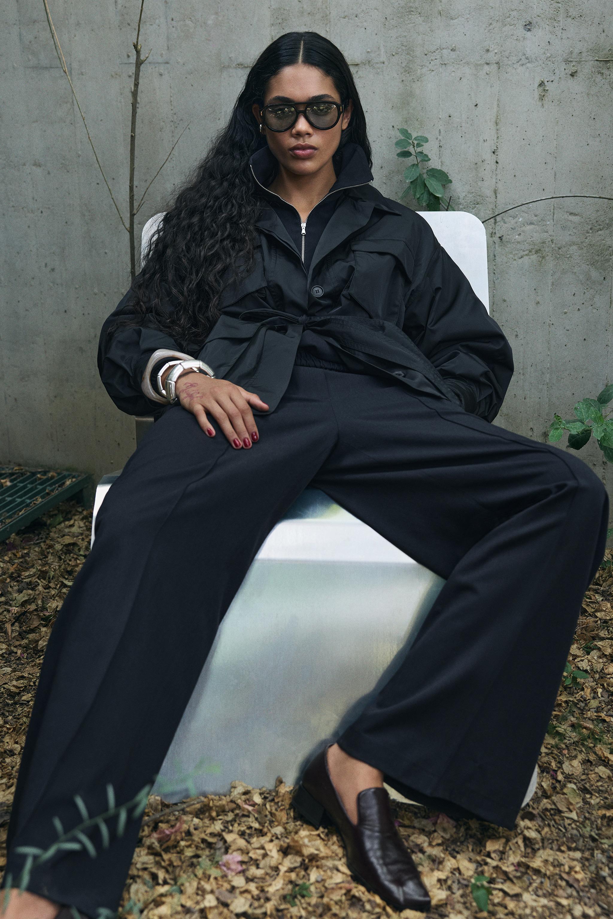 Брюки силуэта "баллон" с сборками ZW COLLECTION — ZARA