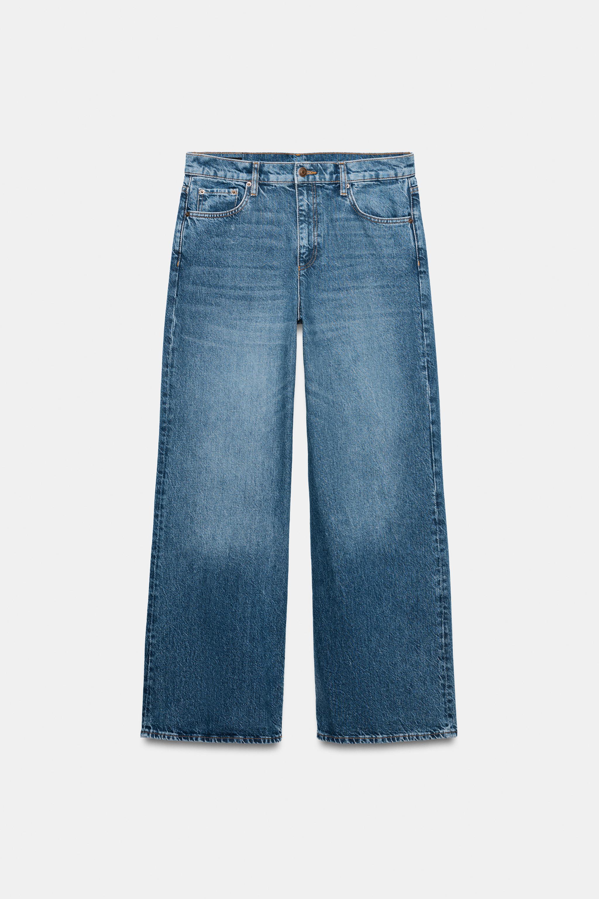 Джинсы ZW COLLECTION с низкой посадкой и широкими штанинами — ZARA