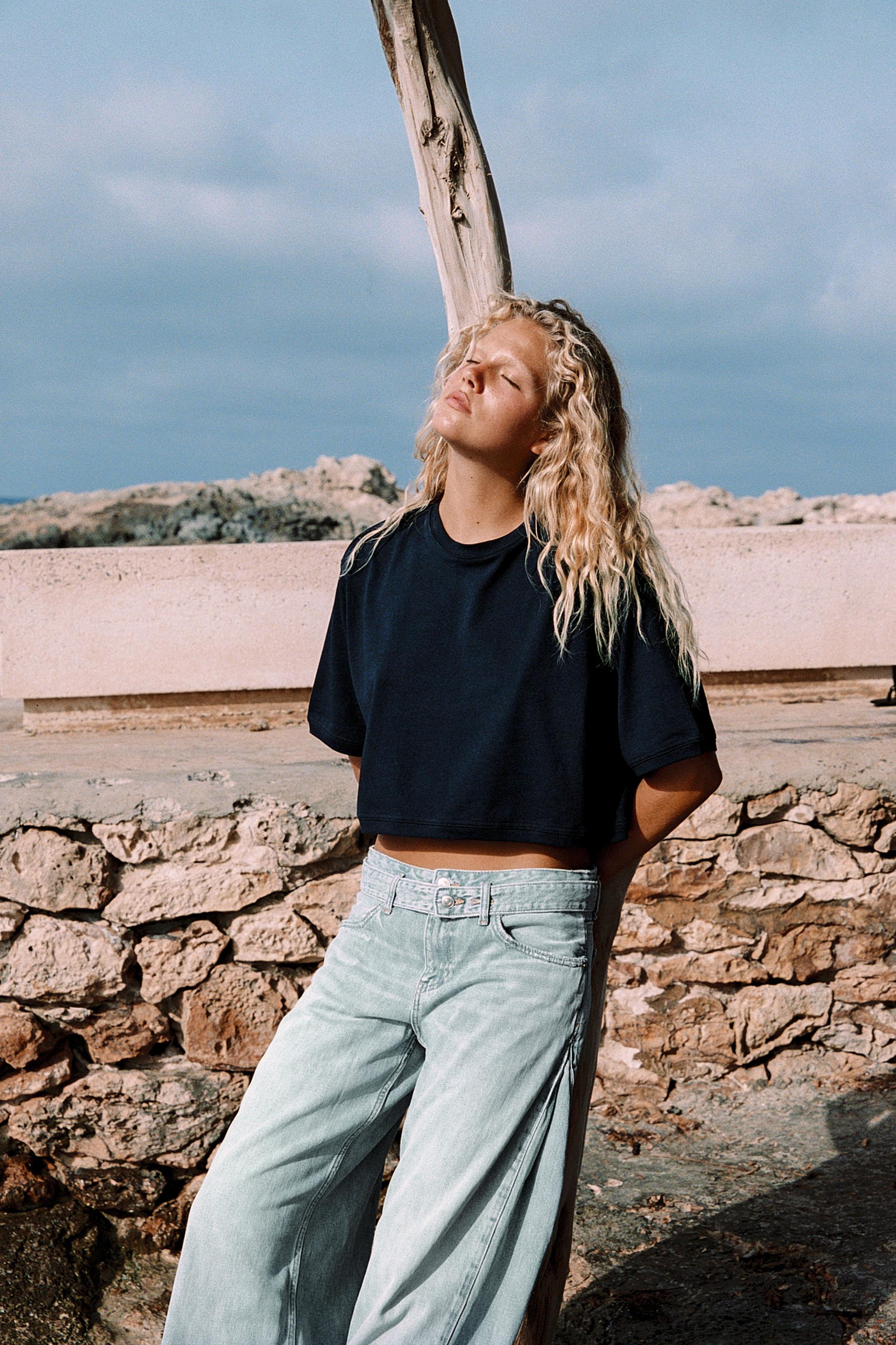 ДЖИНСЫ TRF СО СРЕДНЕЙ ПОСАДКОЙ, ПОЯСОМ И СКЛАДКАМИ — ZARA