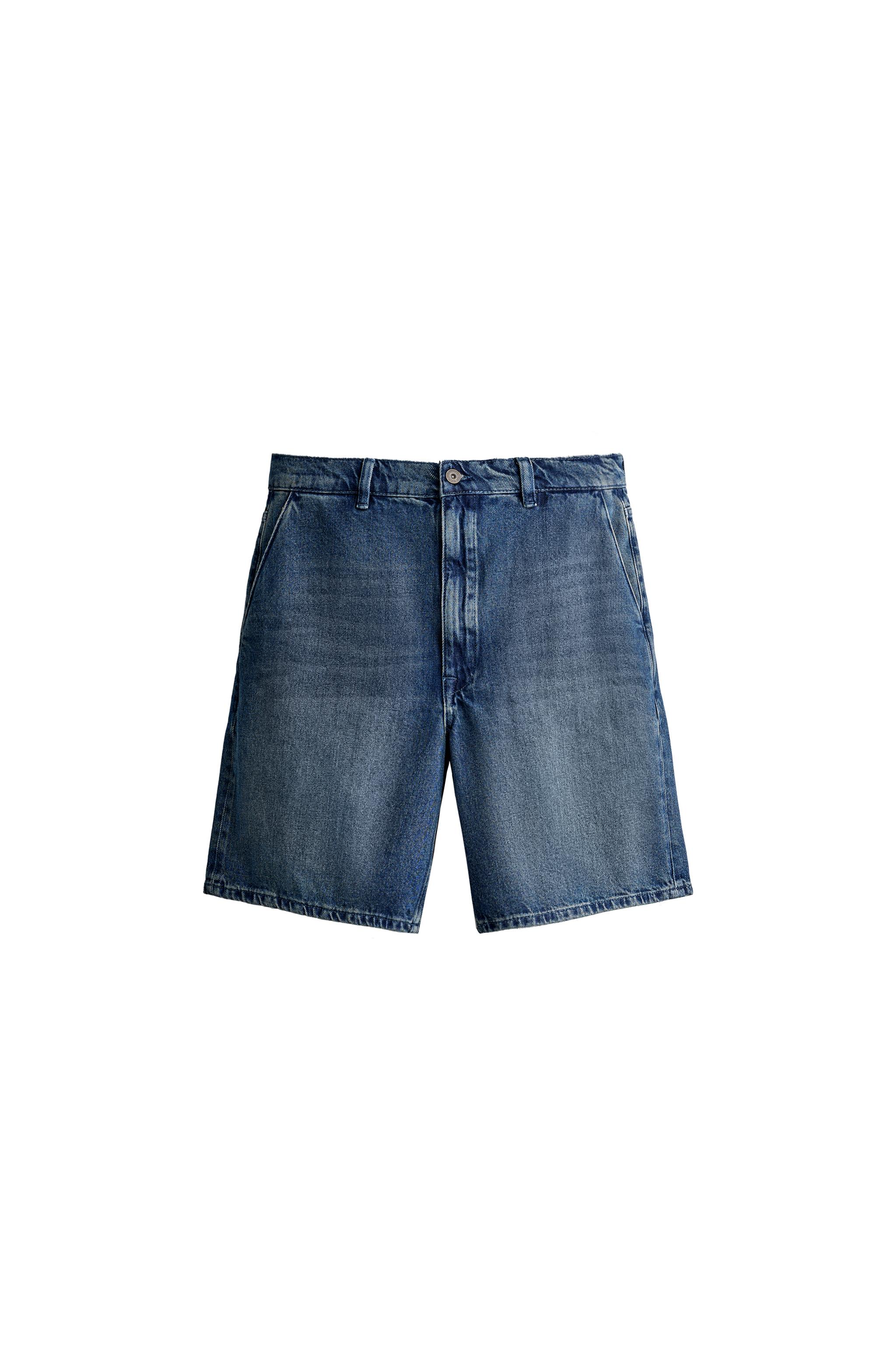 Бермуды из денима с восковым эффектом — ZARA