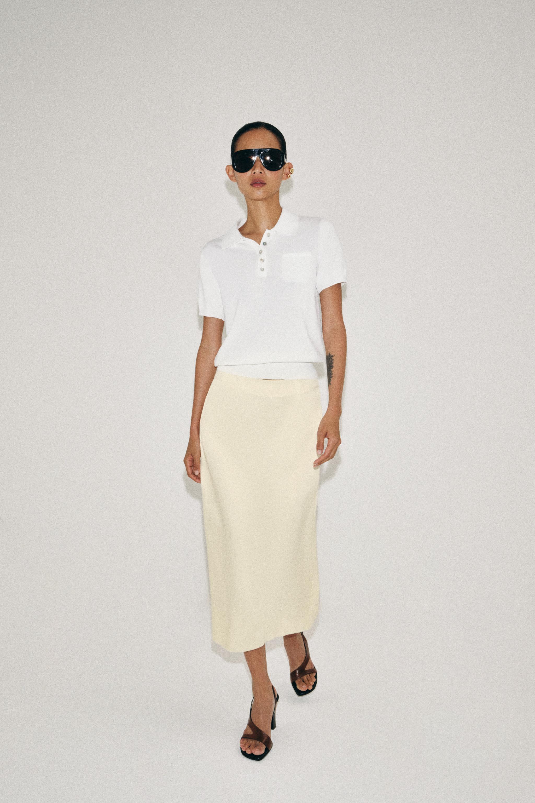 Юбка-карандаш миди ZW COLLECTION — ZARA