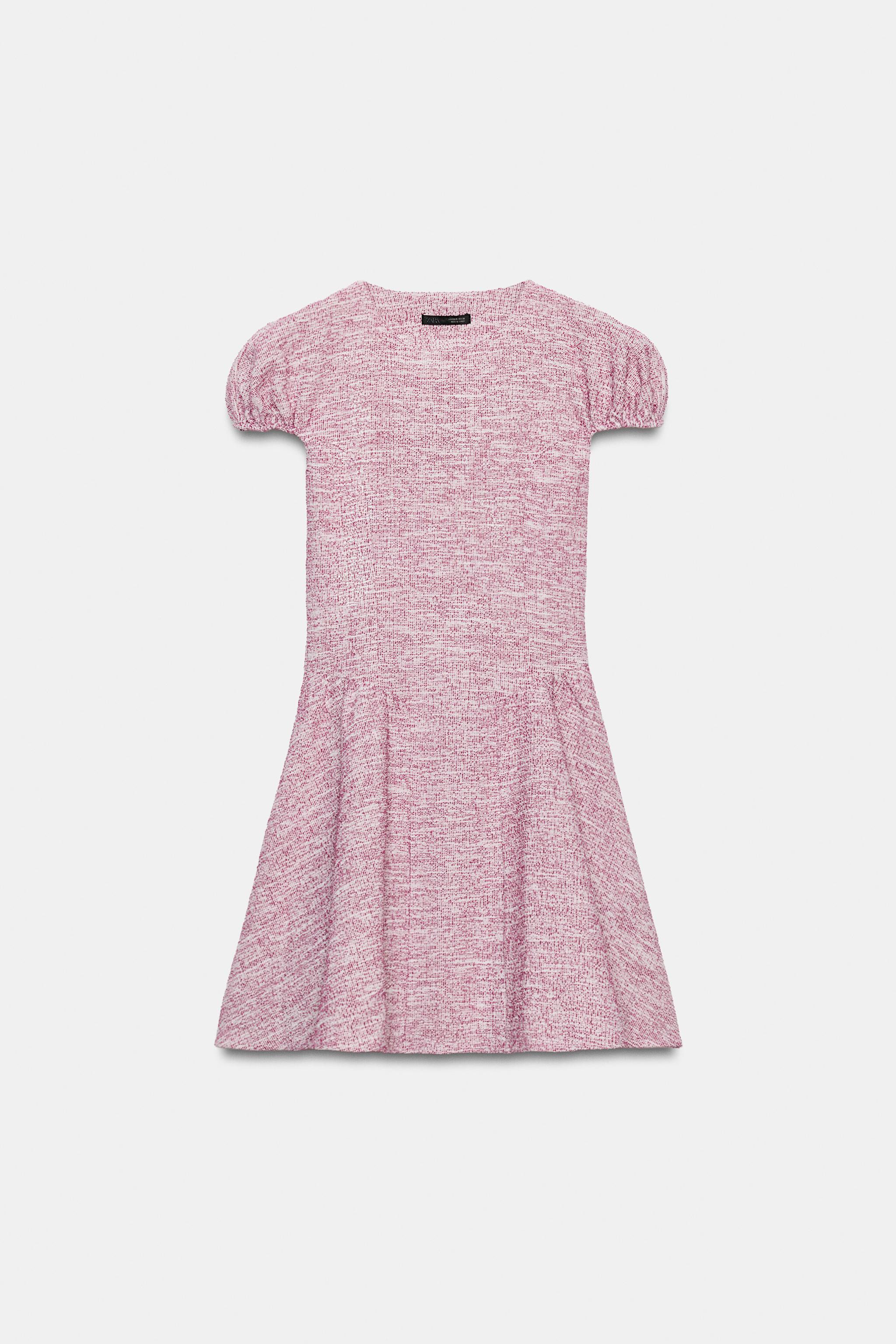 Платье из букле с рукавами-фонариками — ZARA