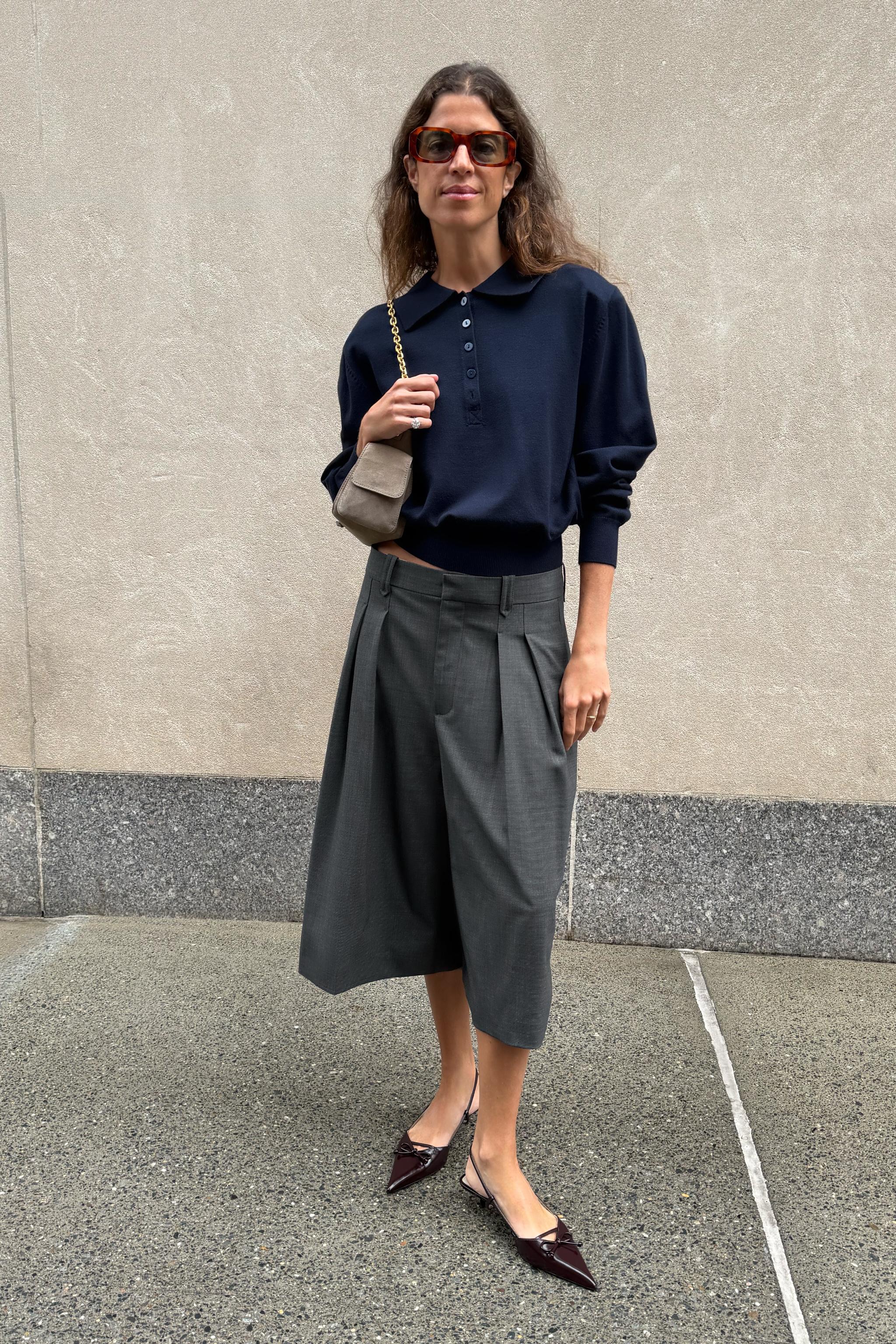 Бермуды ZW COLLECTION из шерстяной смеси приталенного кроя — ZARA