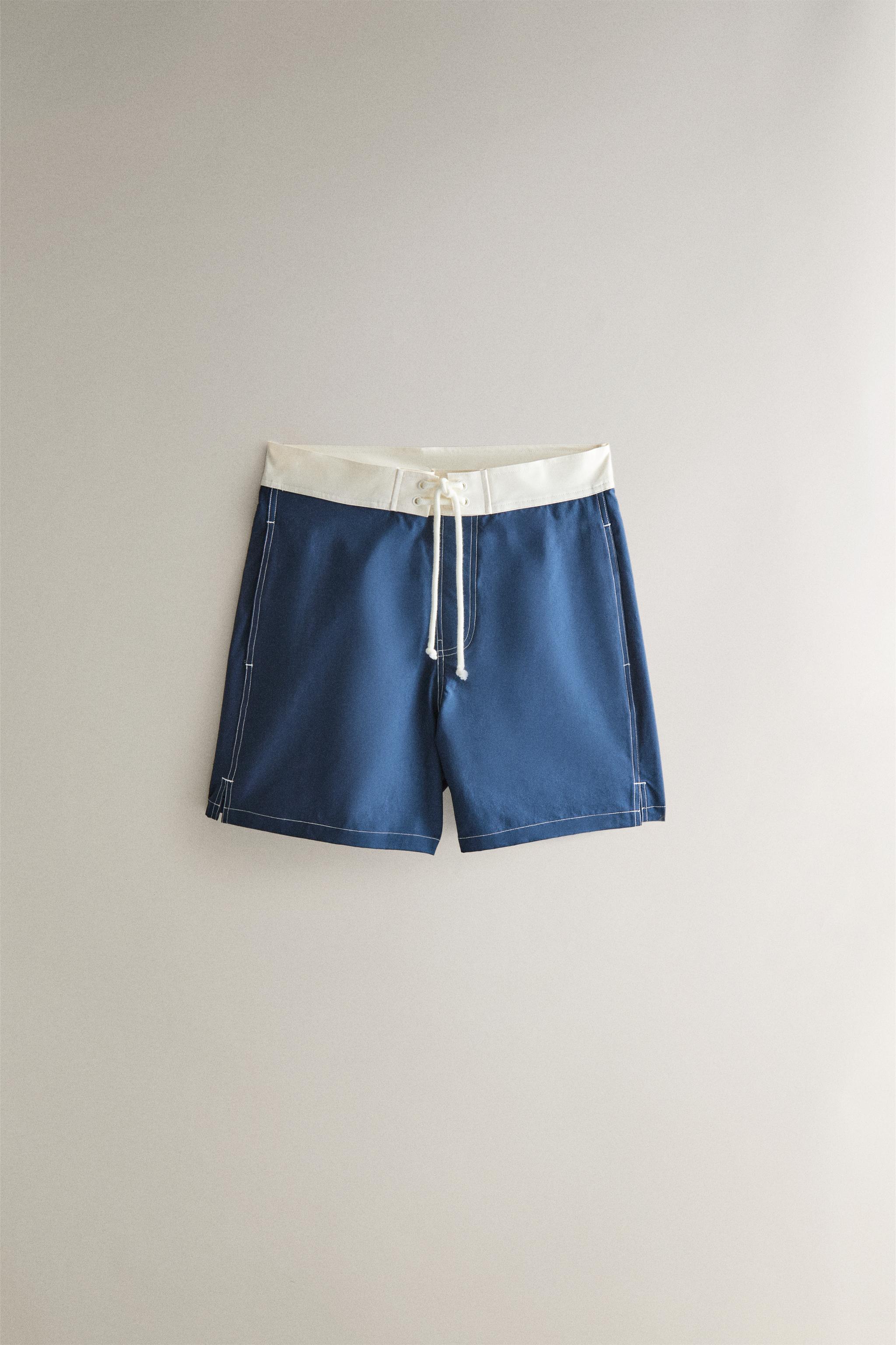 ПЛЯЖНЫЕ ПЛАВКИ СРЕДНЕЙ ДЛИНЫ СО ШВАМИ — ZARA