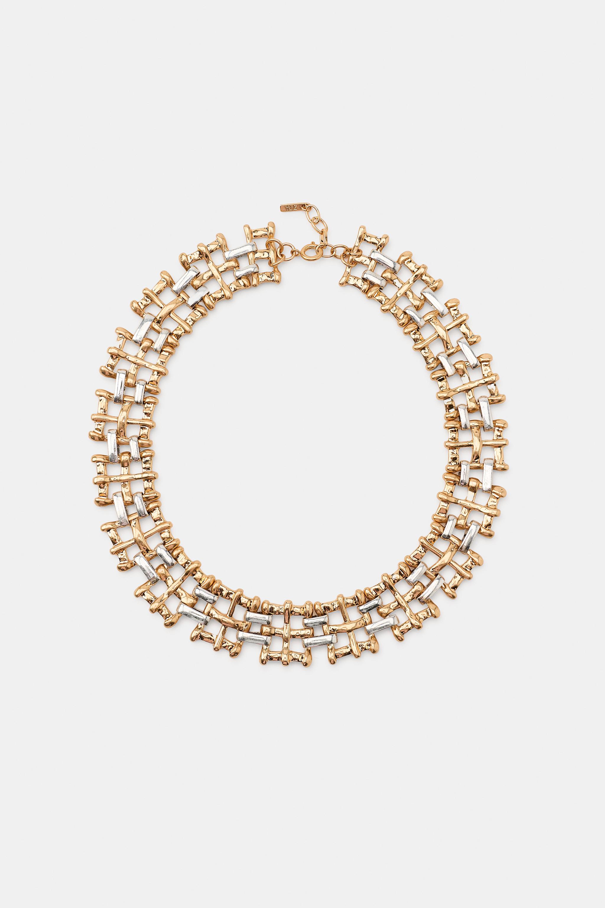 Колье с контрастной цепью — ZARA