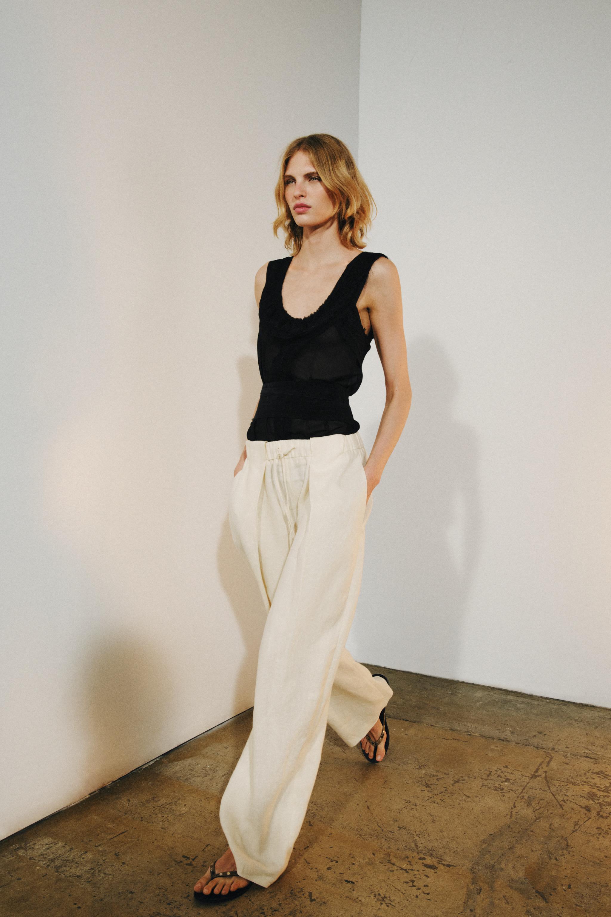 Топ ZW COLLECTION с кружевной отделкой — ZARA