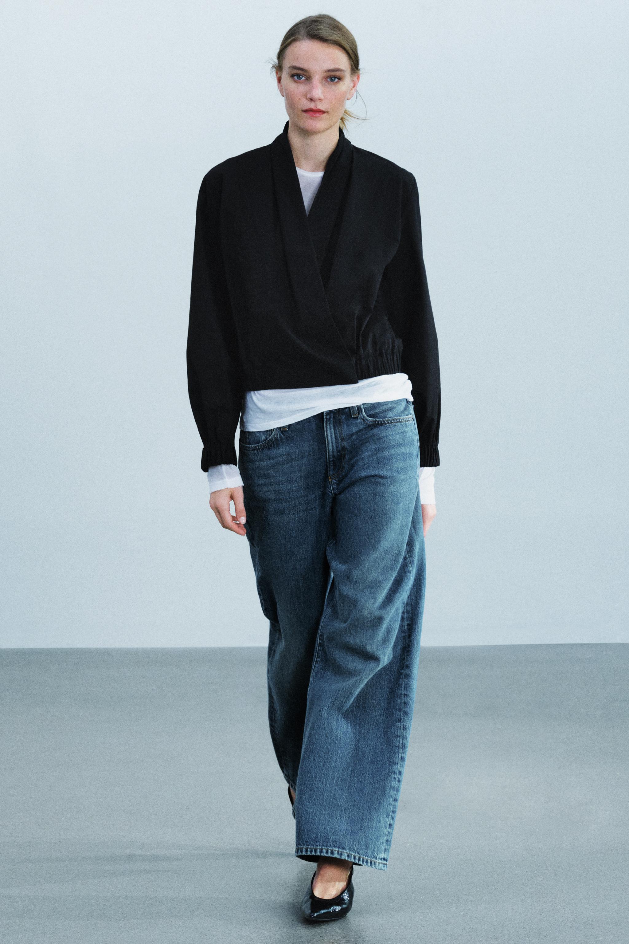 Бомбер-рубашка ZW COLLECTION с запа́хом — ZARA