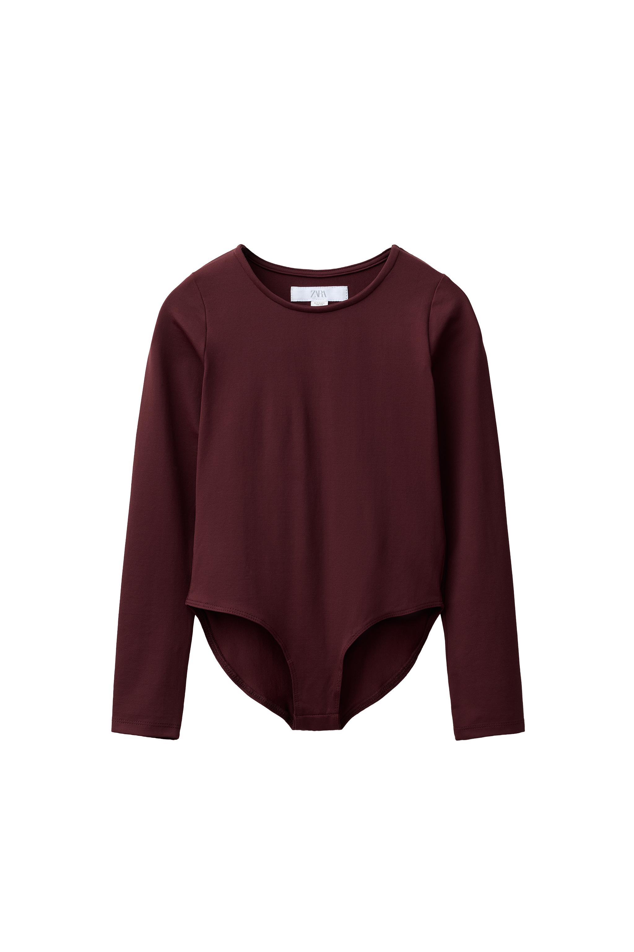 ОДНОТОННОЕ БОДИ С ДЛИННЫМИ РУКАВАМИ — ZARA