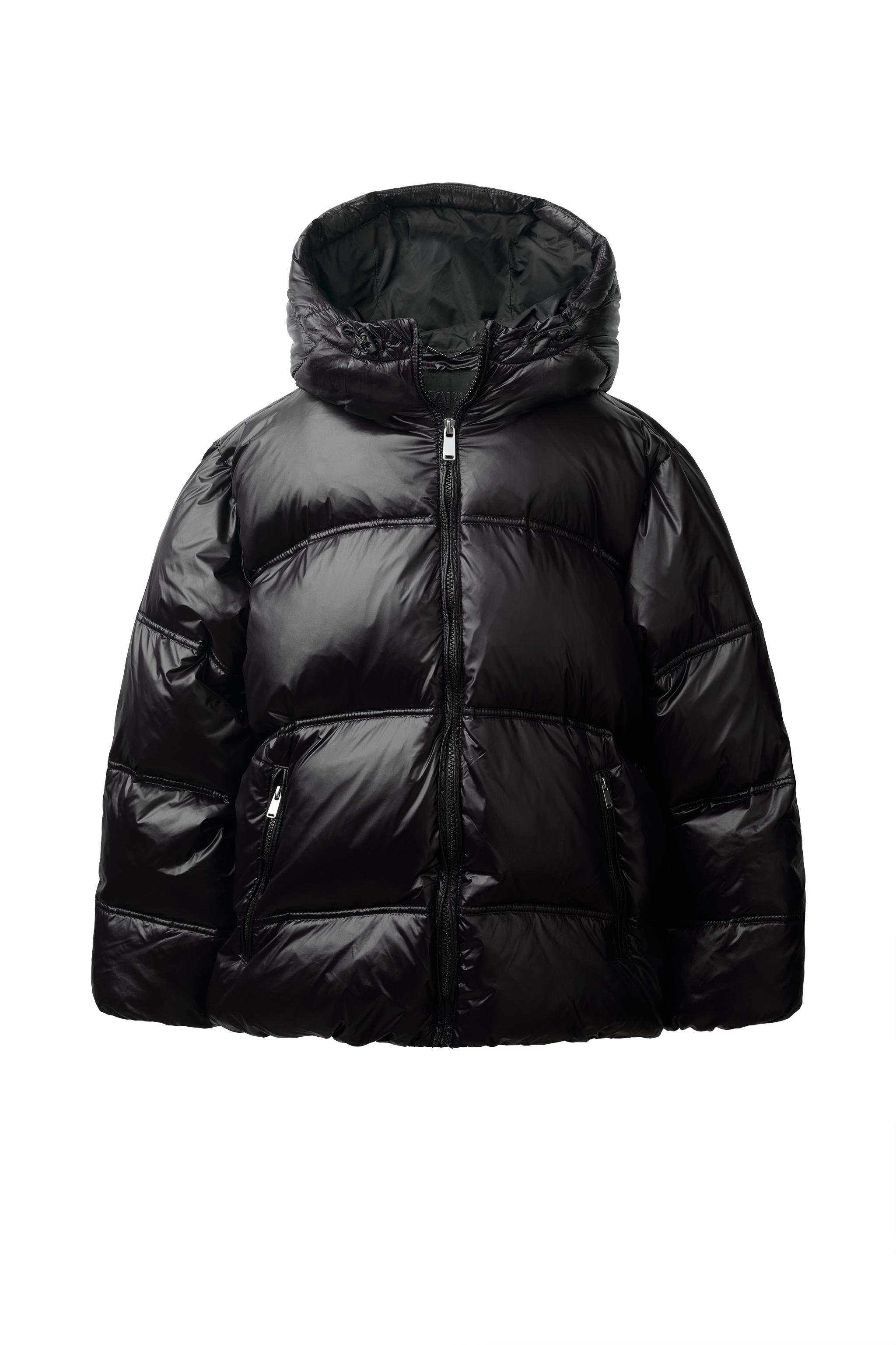 50% FEATHER AND 50% DOWN WATER-REPELLENT SHINY DOWN JACKET — ZARA