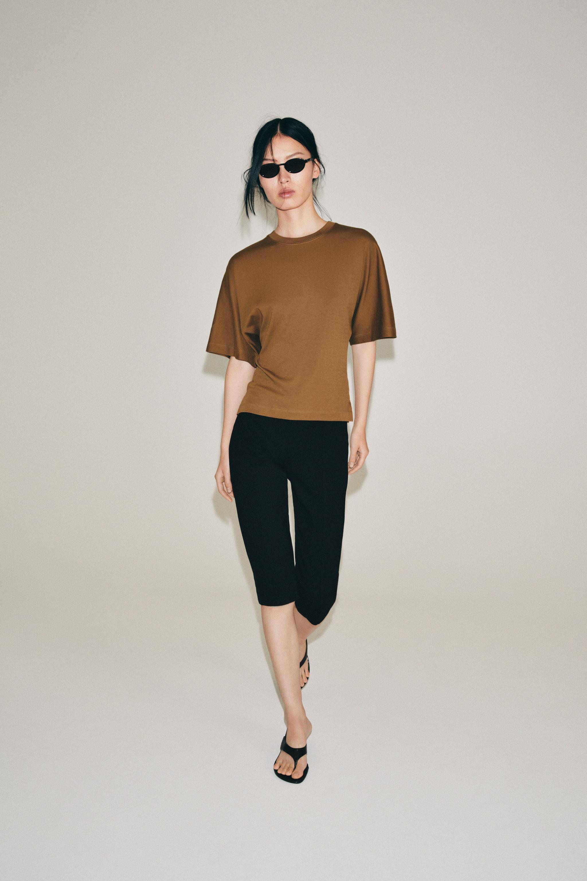 Футболка приталенного кроя из хлопка Supima® — ZARA