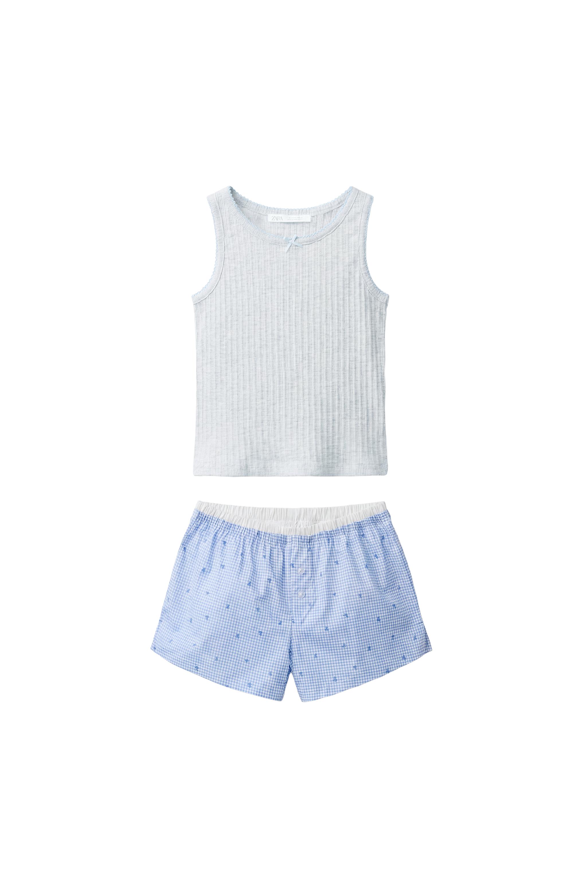 Комплект пижамы в мелкую клетку для детей 6-14 лет — ZARA