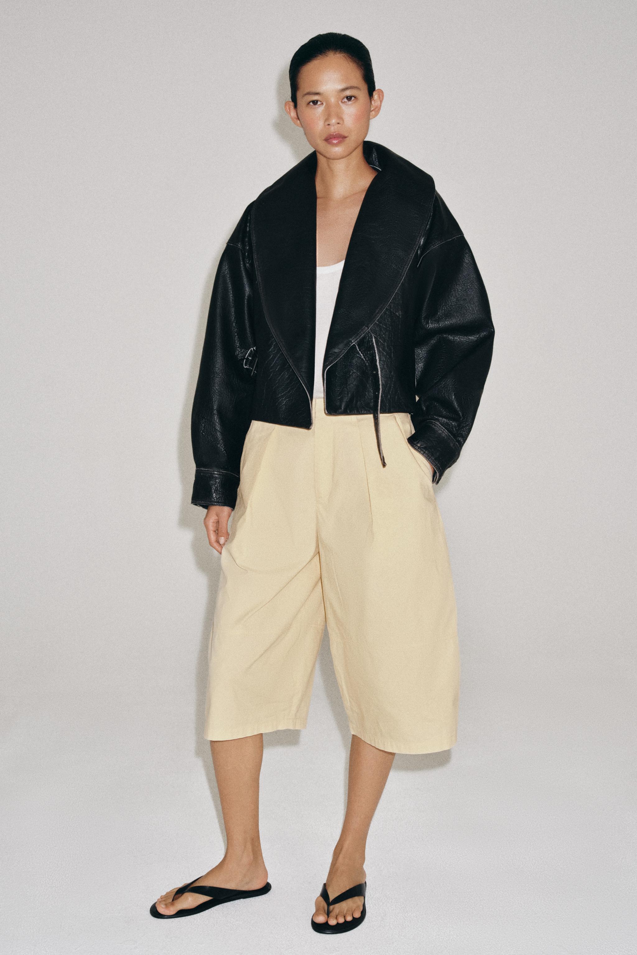 КОЖАНАЯ КУРТКА С ПРЯЖКОЙ — ZW COLLECTION — ZARA