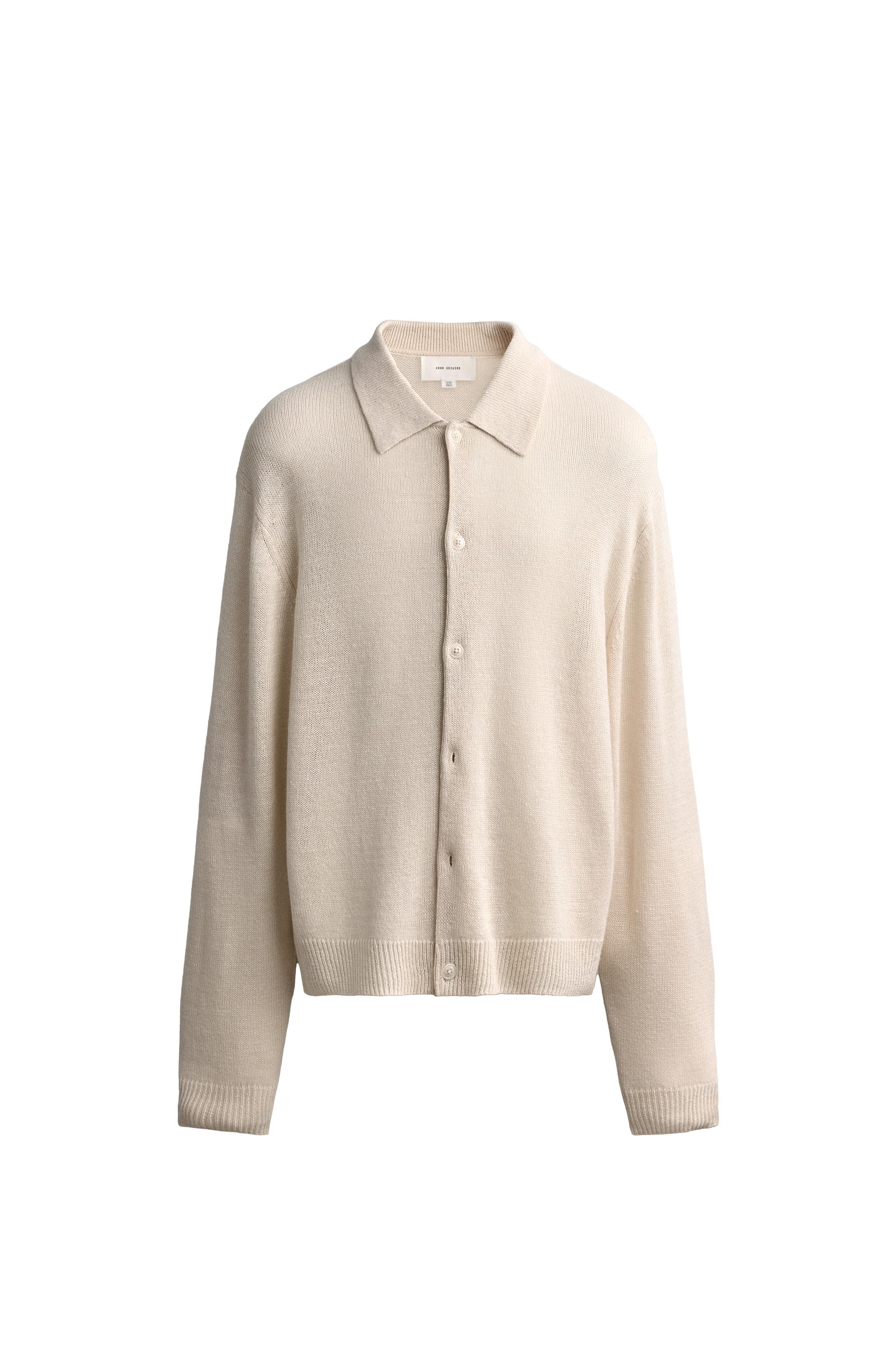 Кардиган классического кроя из смесового кашемира с льном — ZARA