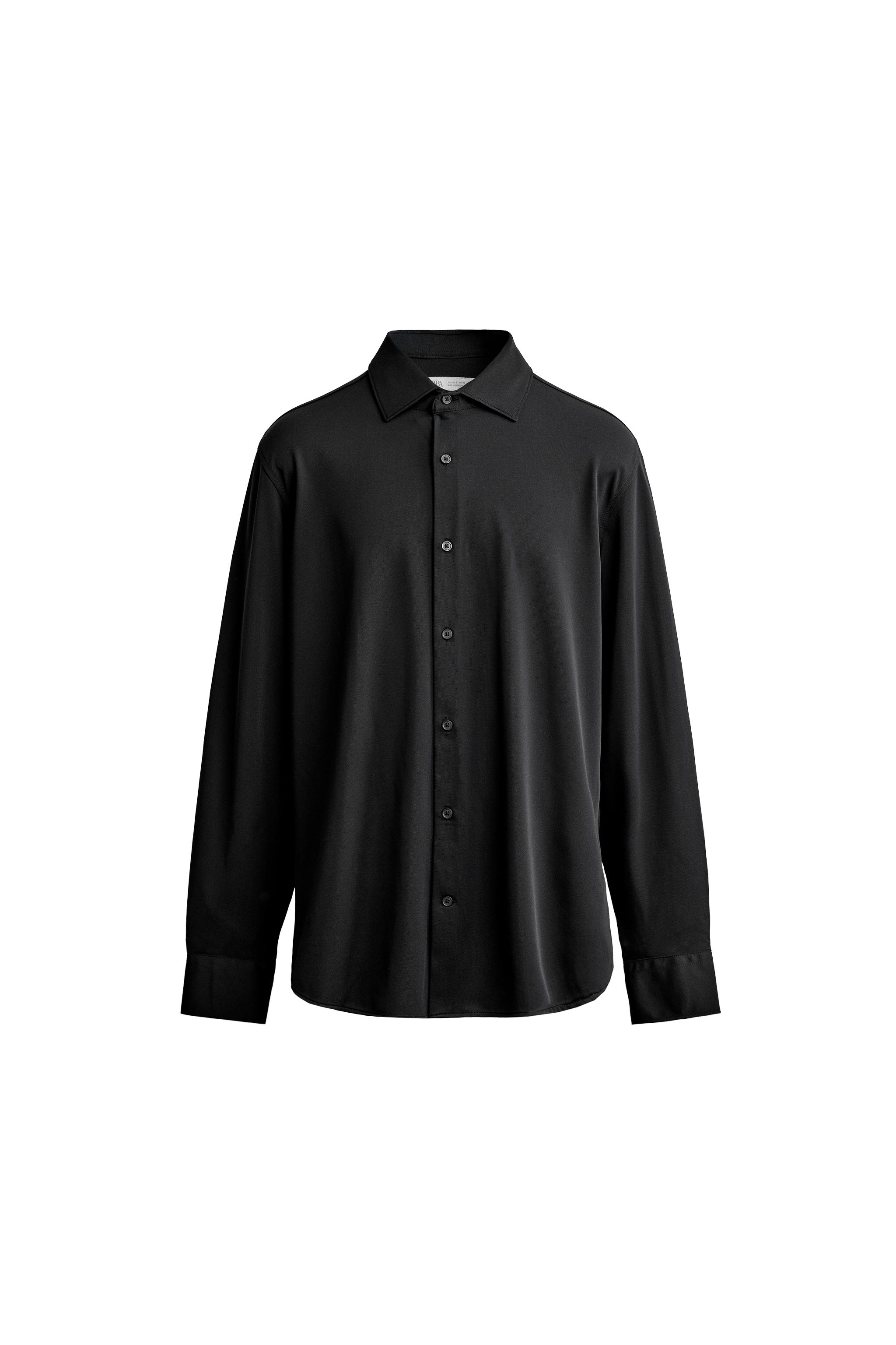 Рубашка классического кроя фактурная — ZARA