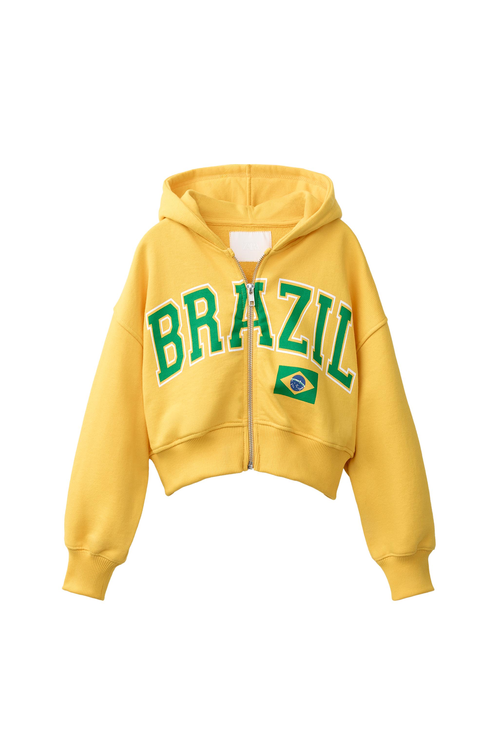 Укороченный худи на молнии — ZARA