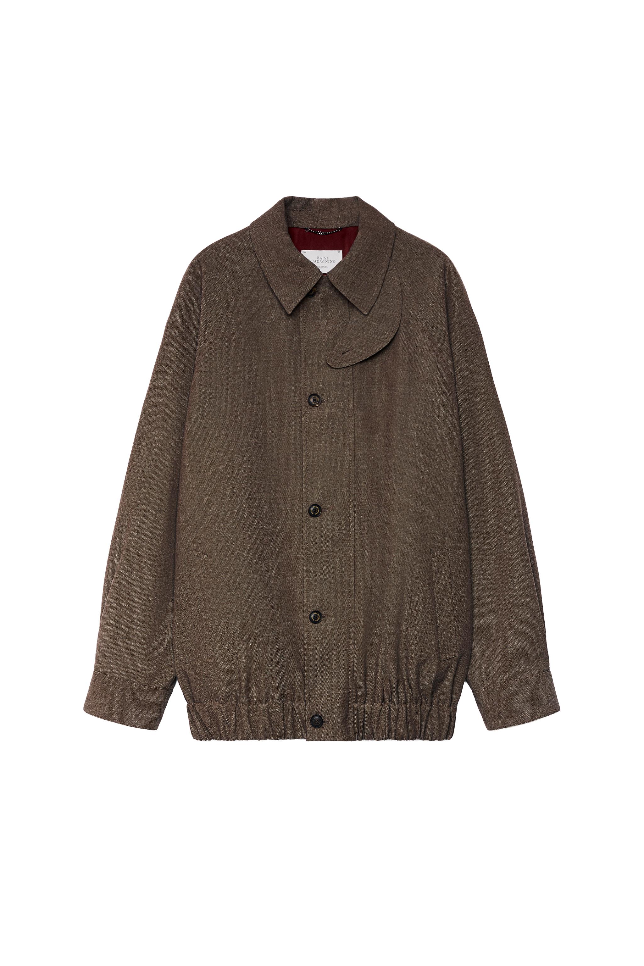 WOOL BLEND STRUCTURED JACKET — ZARA